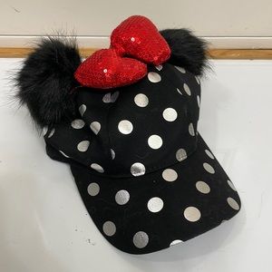 Disney Parks Minnie Mouse Seqin Bow Ears Baseball Cap Hat